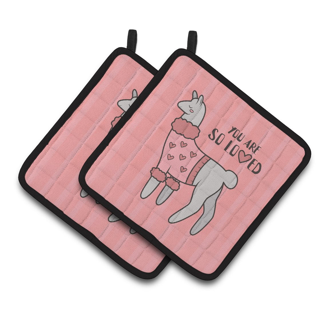 Caroline's Treasures Nursery You are so Loved Llama Pair of Pot Holders