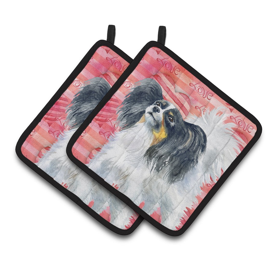 Papillon Love Pair of Pot Holders