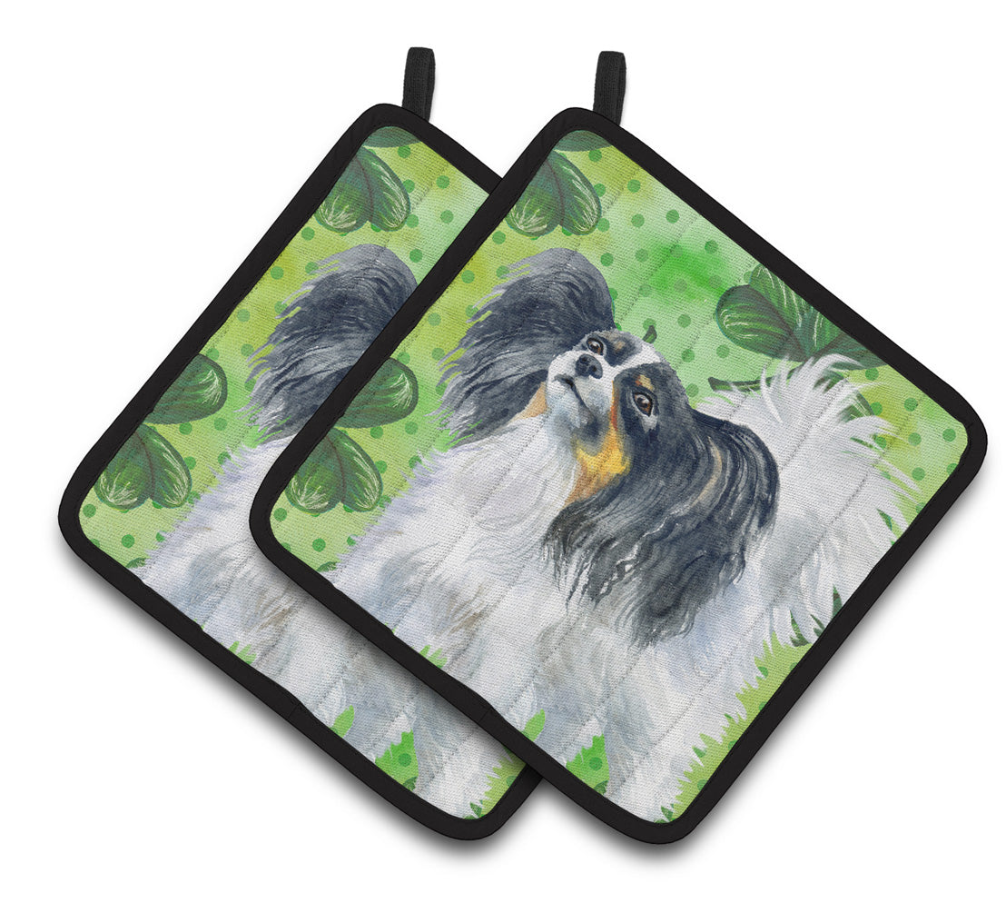 Caroline's Treasures Papillon St Patrick's Pair of Pot Holders