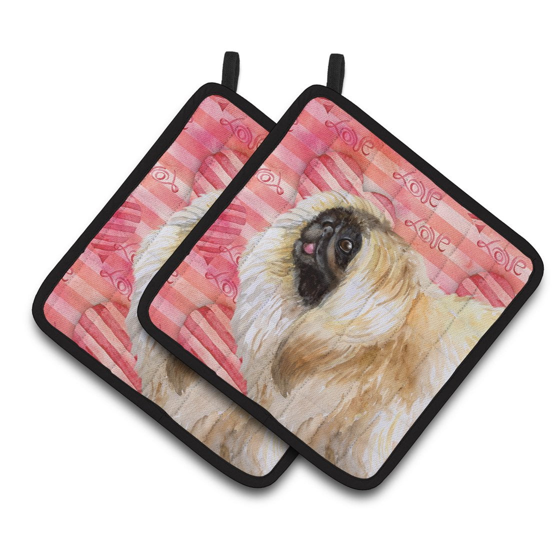 Caroline's Treasures Pekingese Love Pair of Pot Holders