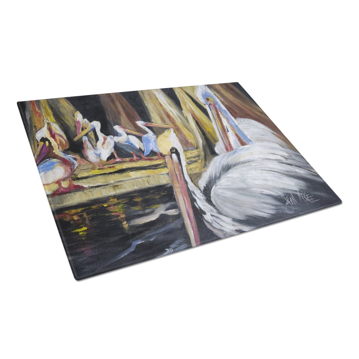 Caroline's Treasures Pelicans Glass Cutting Board Large