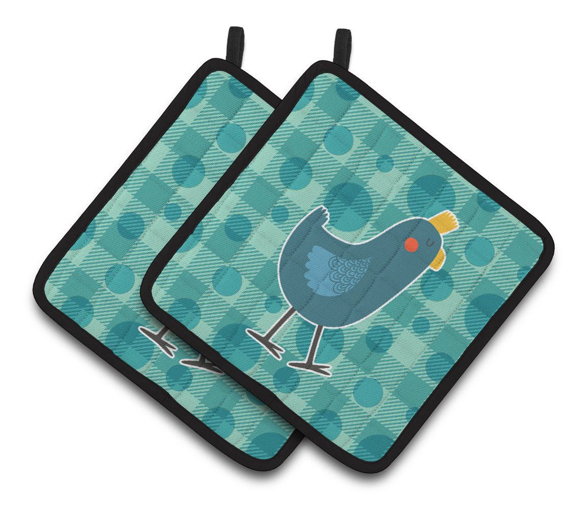 Caroline's Treasures Polkadot Chicken Pair of Pot Holders