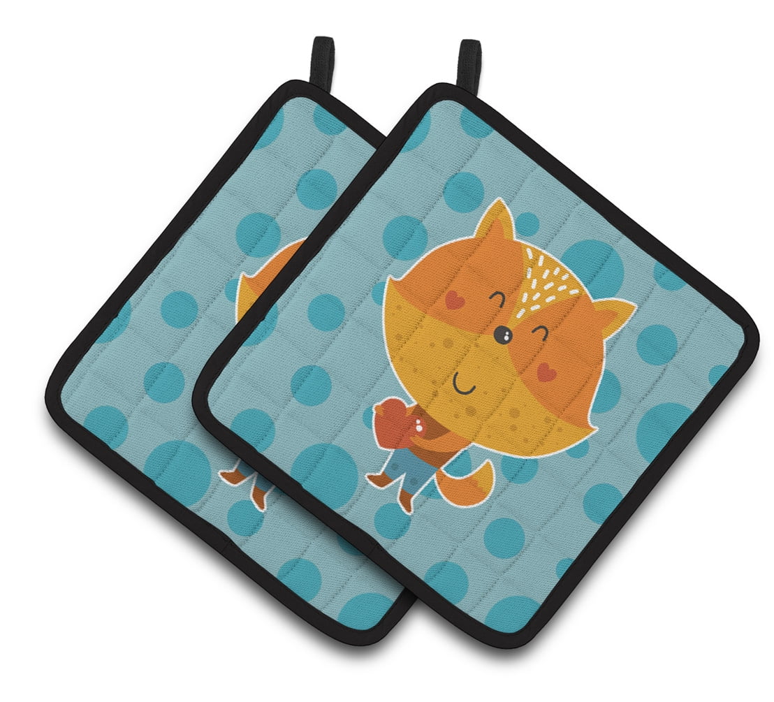 Polkadot Squirrel Pair of Pot Holders