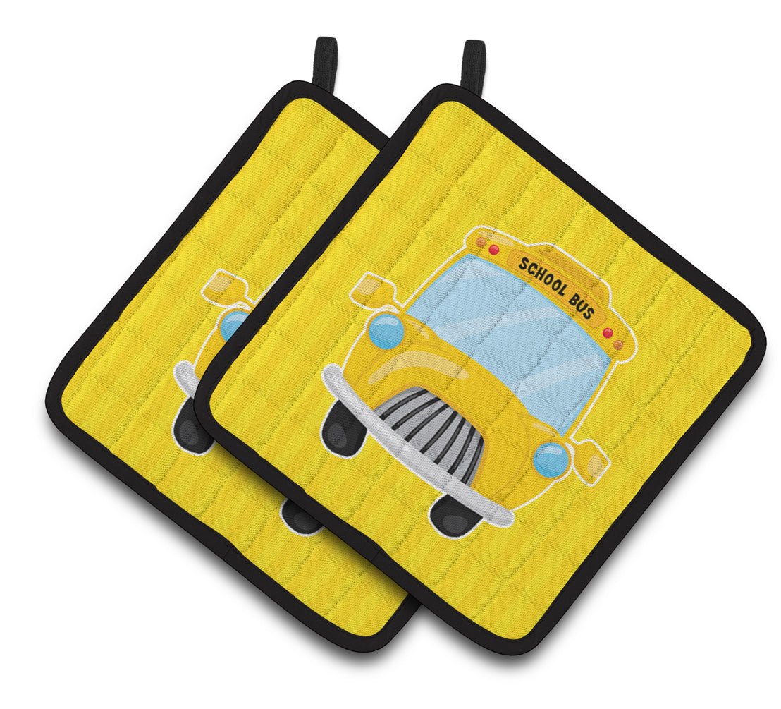 Caroline's Treasures School Bus Pair of Pot Holders