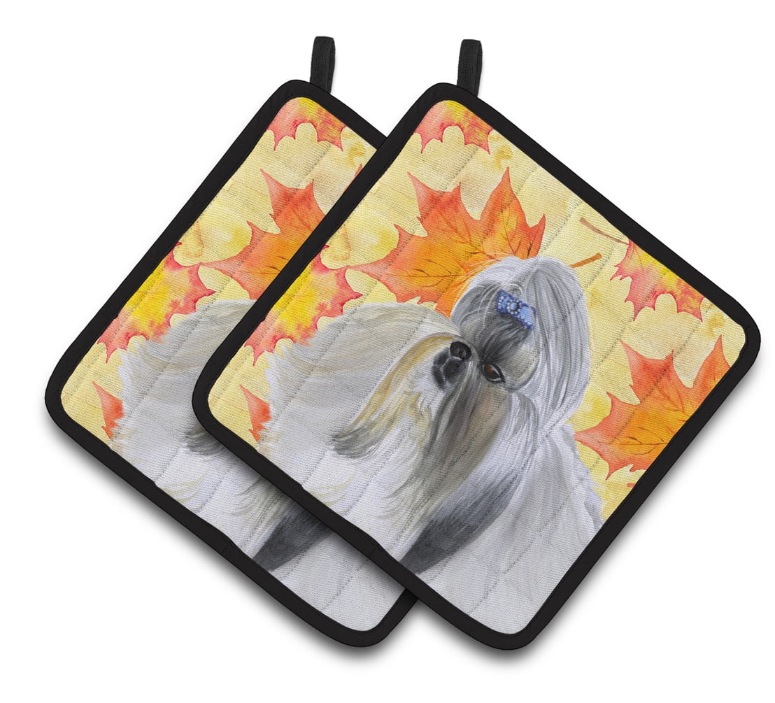 Shih Tzu Fall Pair of Pot Holders
