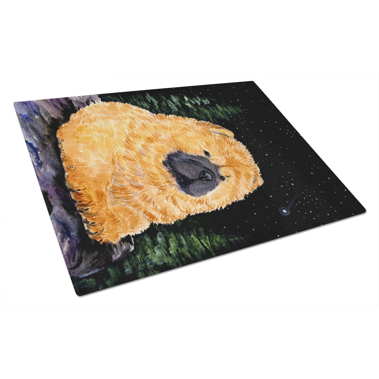 Caroline's Treasures Starry Night Chow Chow Glass Cutting Board Large