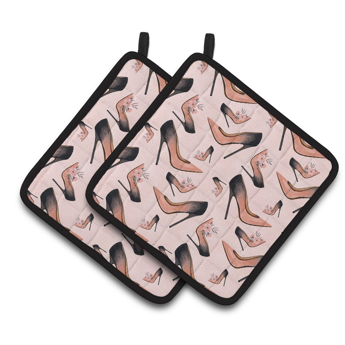 Caroline's Treasures Watercolor Fashion Diva Shoes Pair of Pot Holders