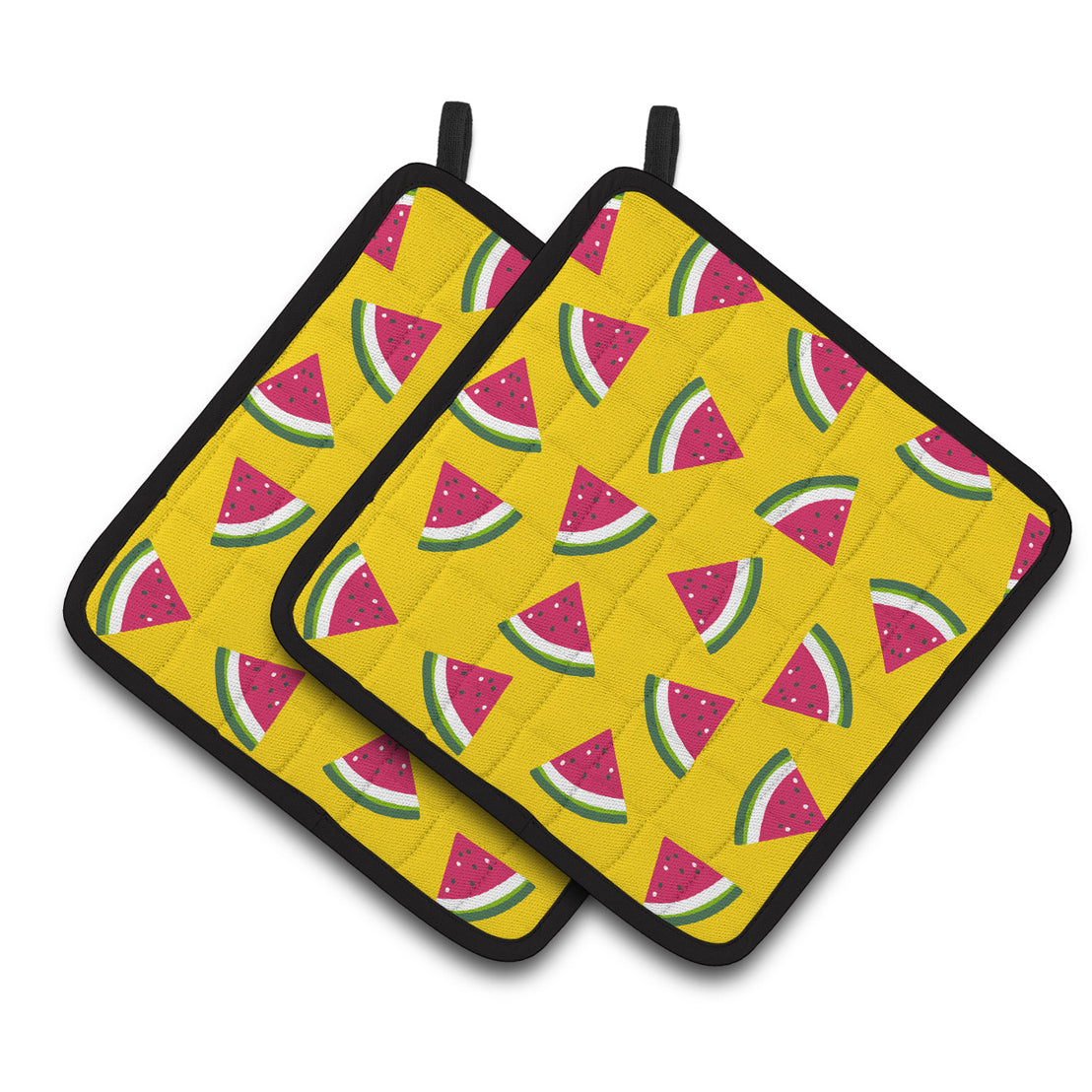 Watermelon on Yellow Pair of Pot Holders