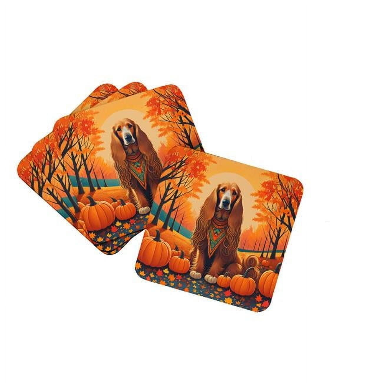 Westie Fall Foam Coaster Set of 4 3.5 in x 3.5 in