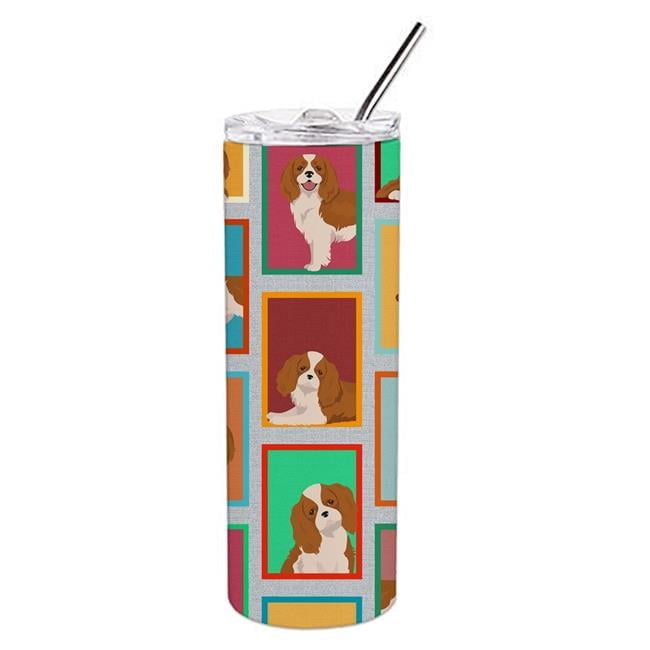Carolines Treasures MLM1150TBL20 20 oz Lots of Blenheim Cavalier Spaniel Stainless Steel Skinny Tumbler
