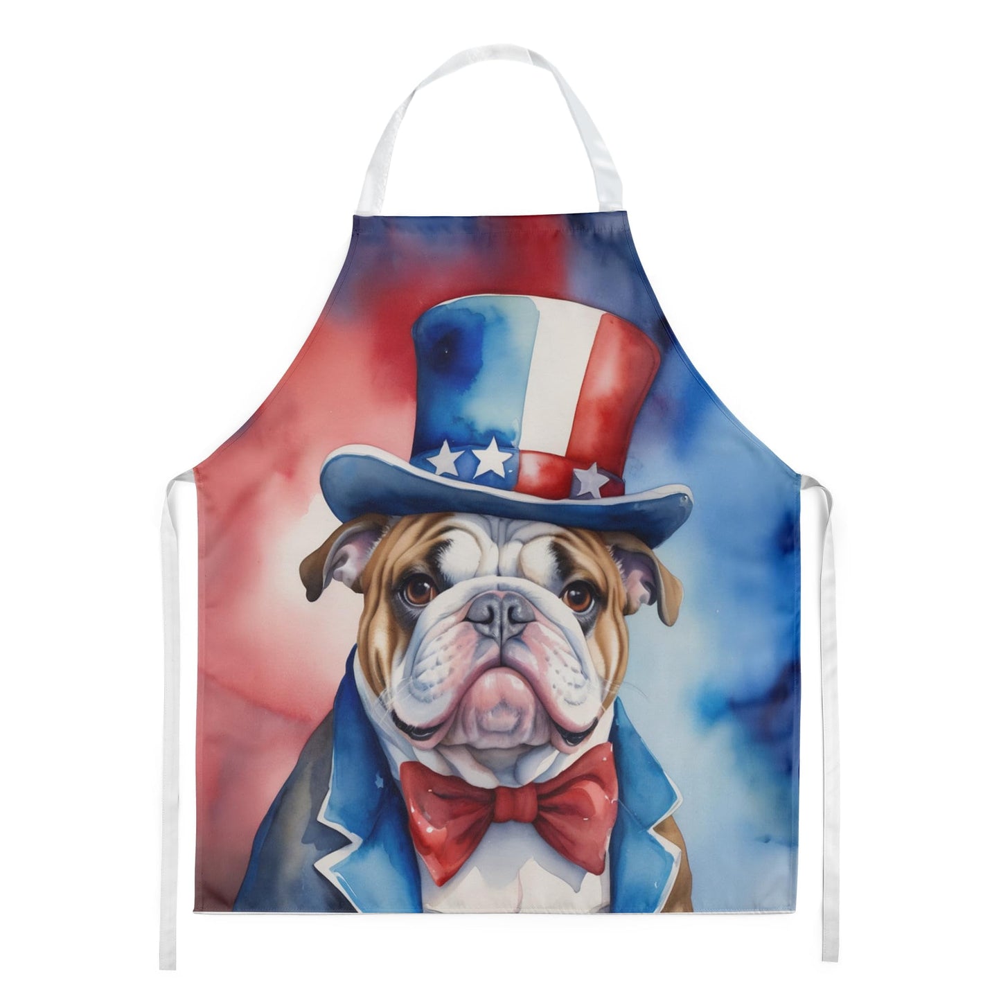 English Bulldog Patriotic American Apron 27 in x 30 in