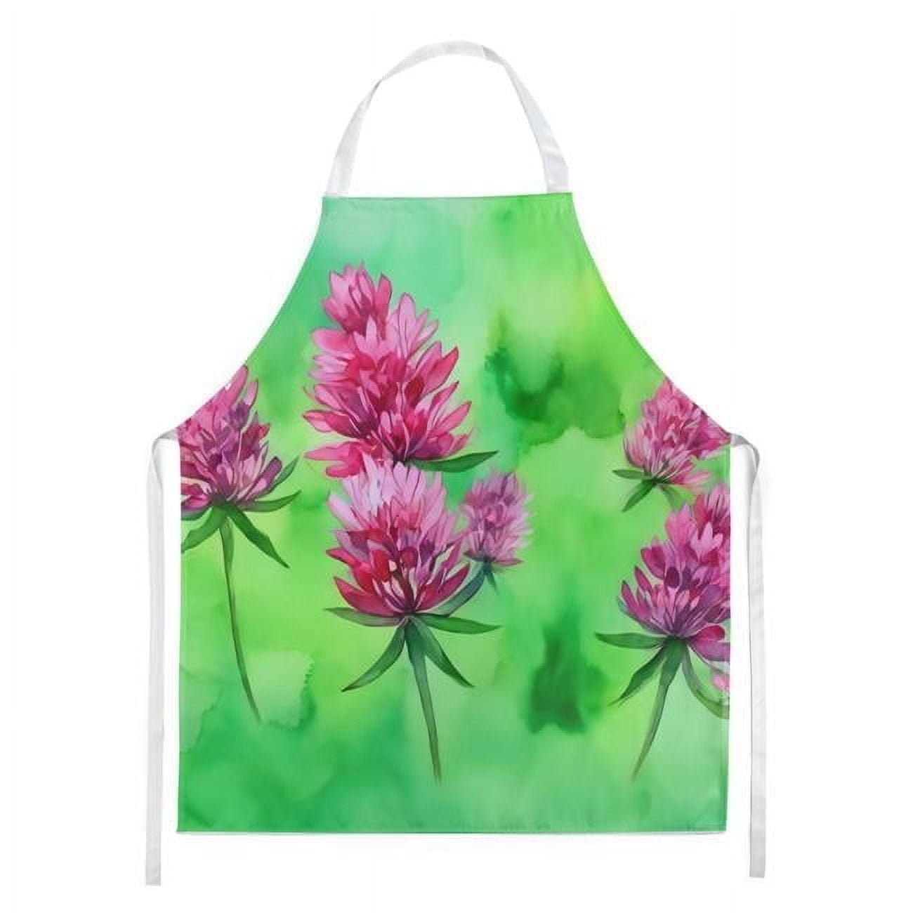 Vermont Red Clover in Watercolor Apron 27 in x 30 in