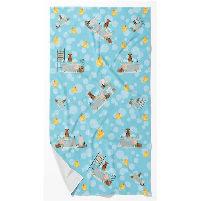 Carolines Treasures WDK5507BTLG 42 x 24 in. Unisex Black & Tan Airedale Terrier Bath Towel - Large