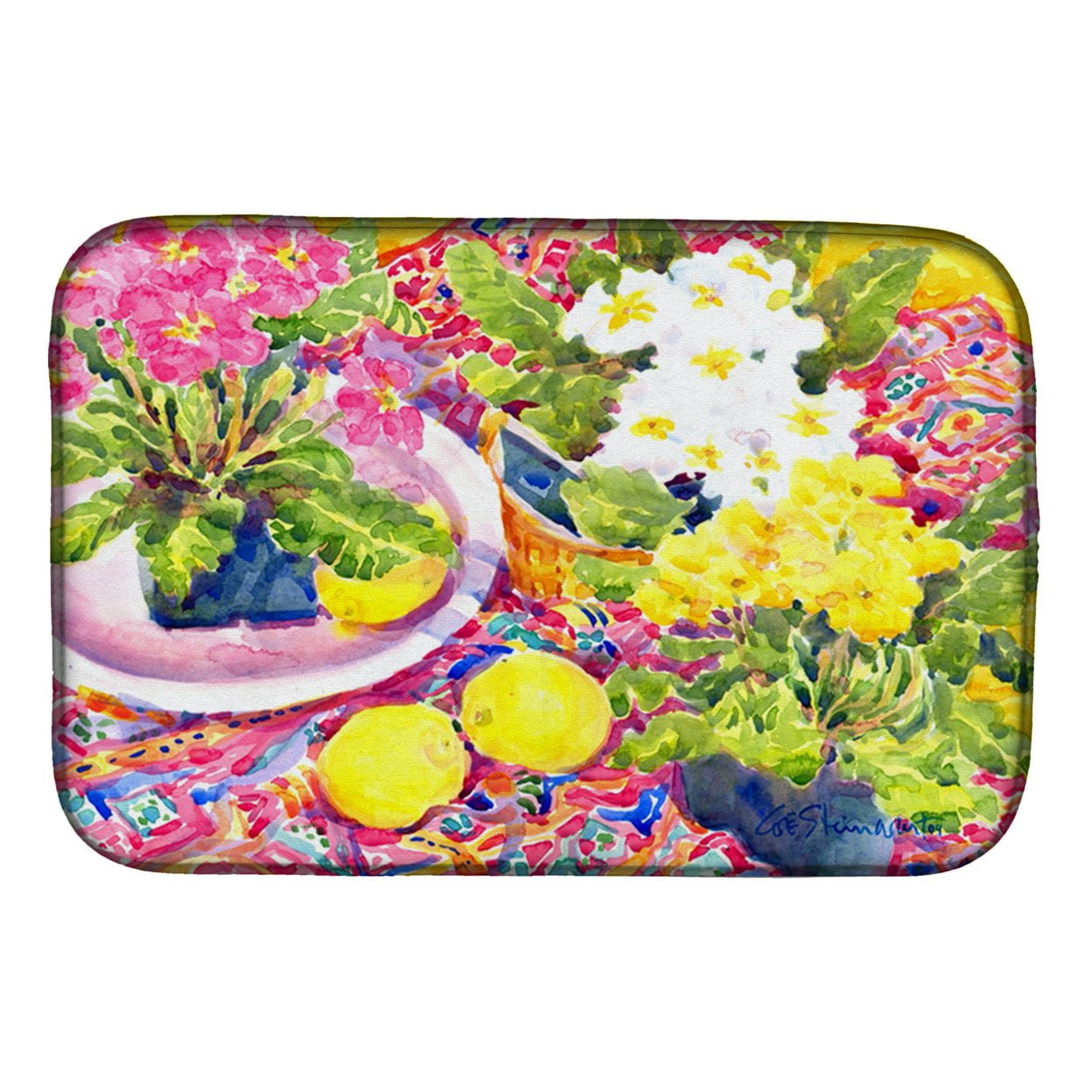 Caroline's Treasures Harbour Scene with Sailboat Dish Drying Mat