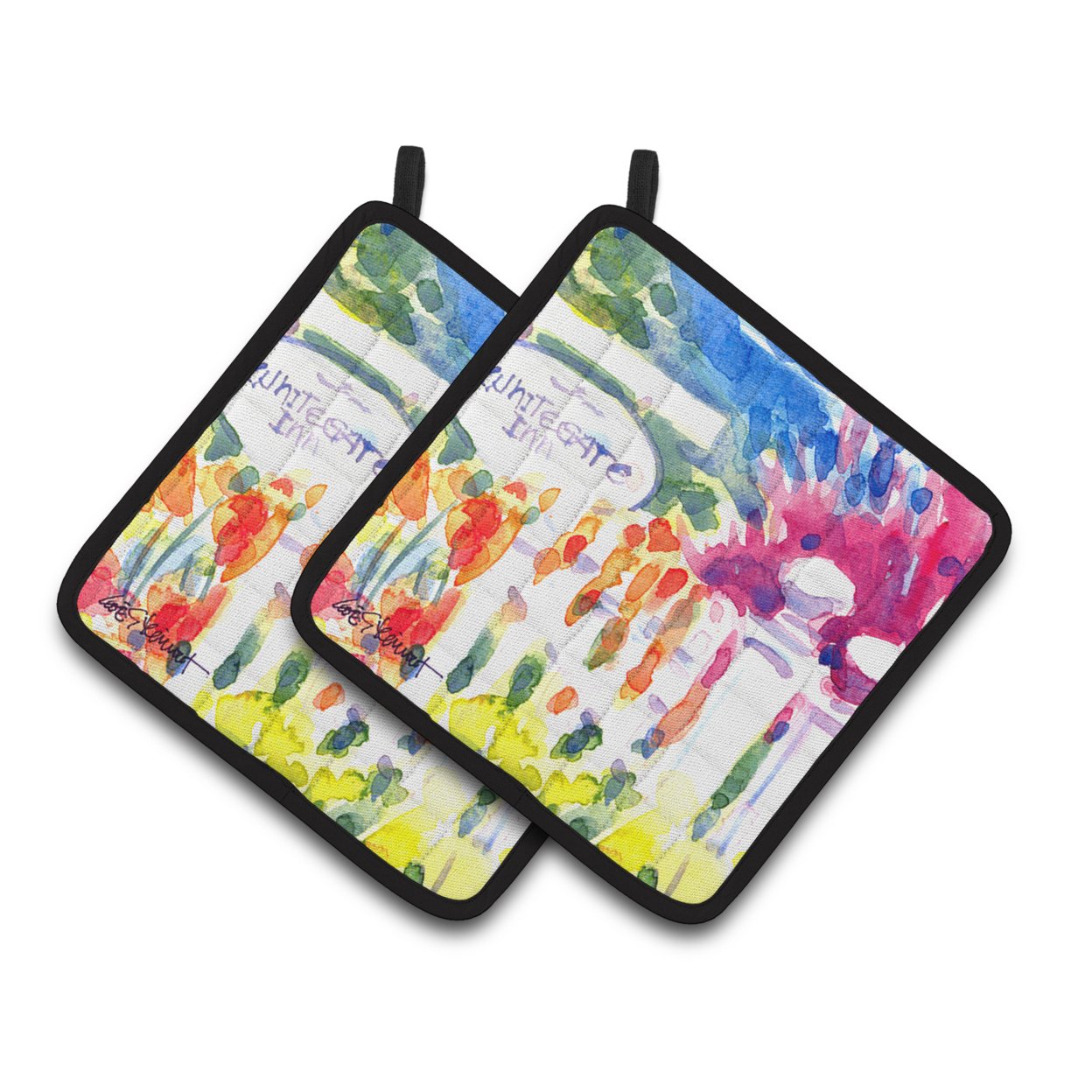 Whitegate Inn fence Houses Pair of Pot Holders