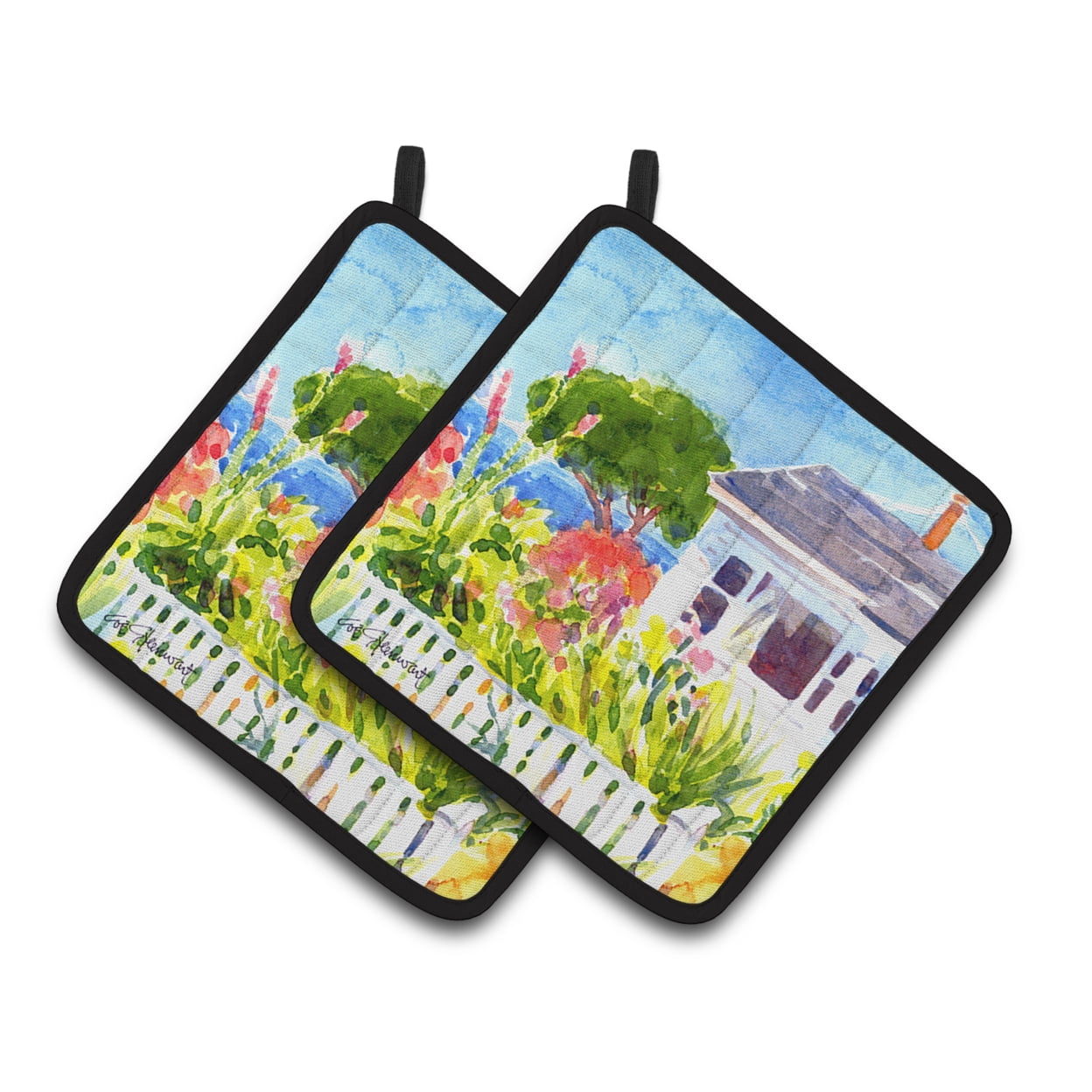 Carolines Treasures 6133PTHD Houses Pair of Pot Holders , 7.5HX7.5W, multicolor