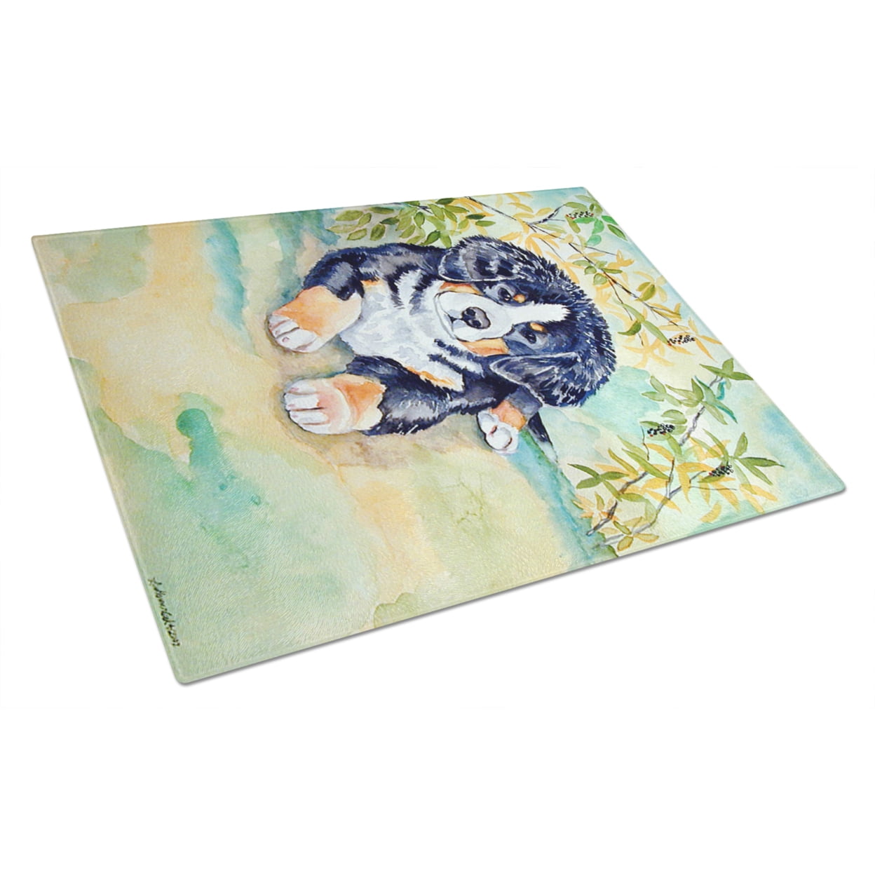 Carolines Treasures 7010LCB Bernese Mountain Dog Puppy Glass Cutting Board Large, 12H x 16W, multicolor