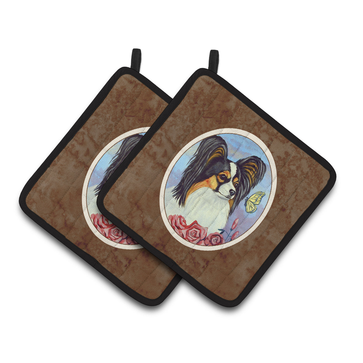 Carolines Treasures 7036PTHD Papillon Yellow Butterfly Pair of Pot Holders , 7.5HX7.5W, multicolor