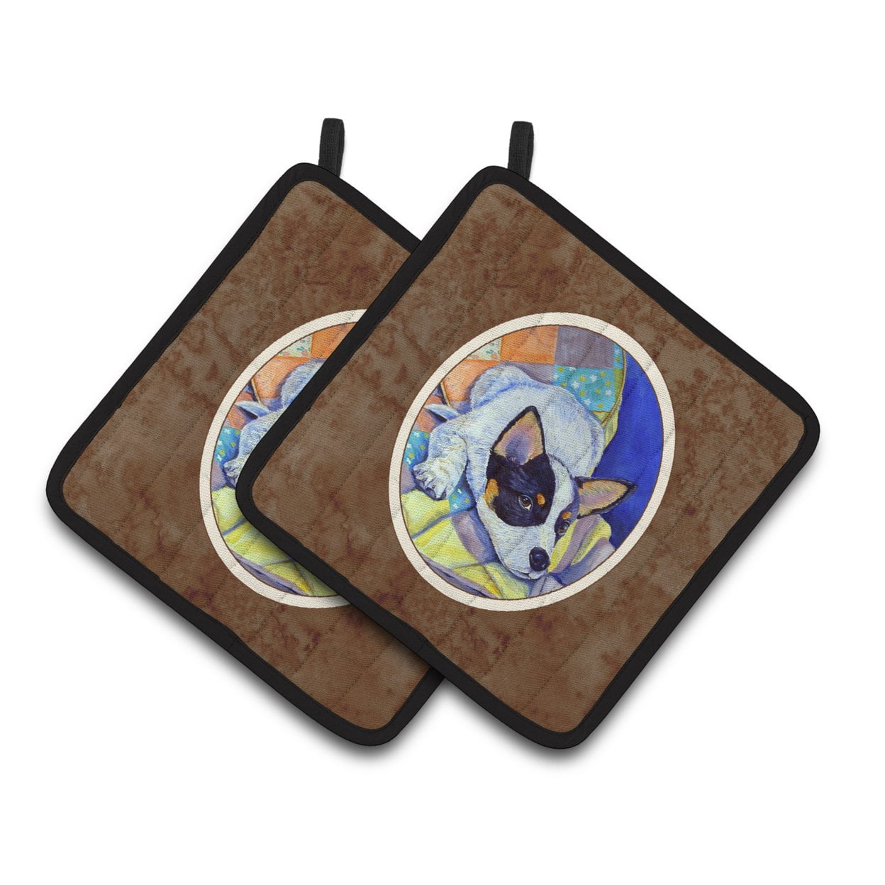 Carolines Treasures 7050PTHD Australian Cattle Dog Sew Perfect Pair of Pot Holders , 7.5HX7.5W, multicolor