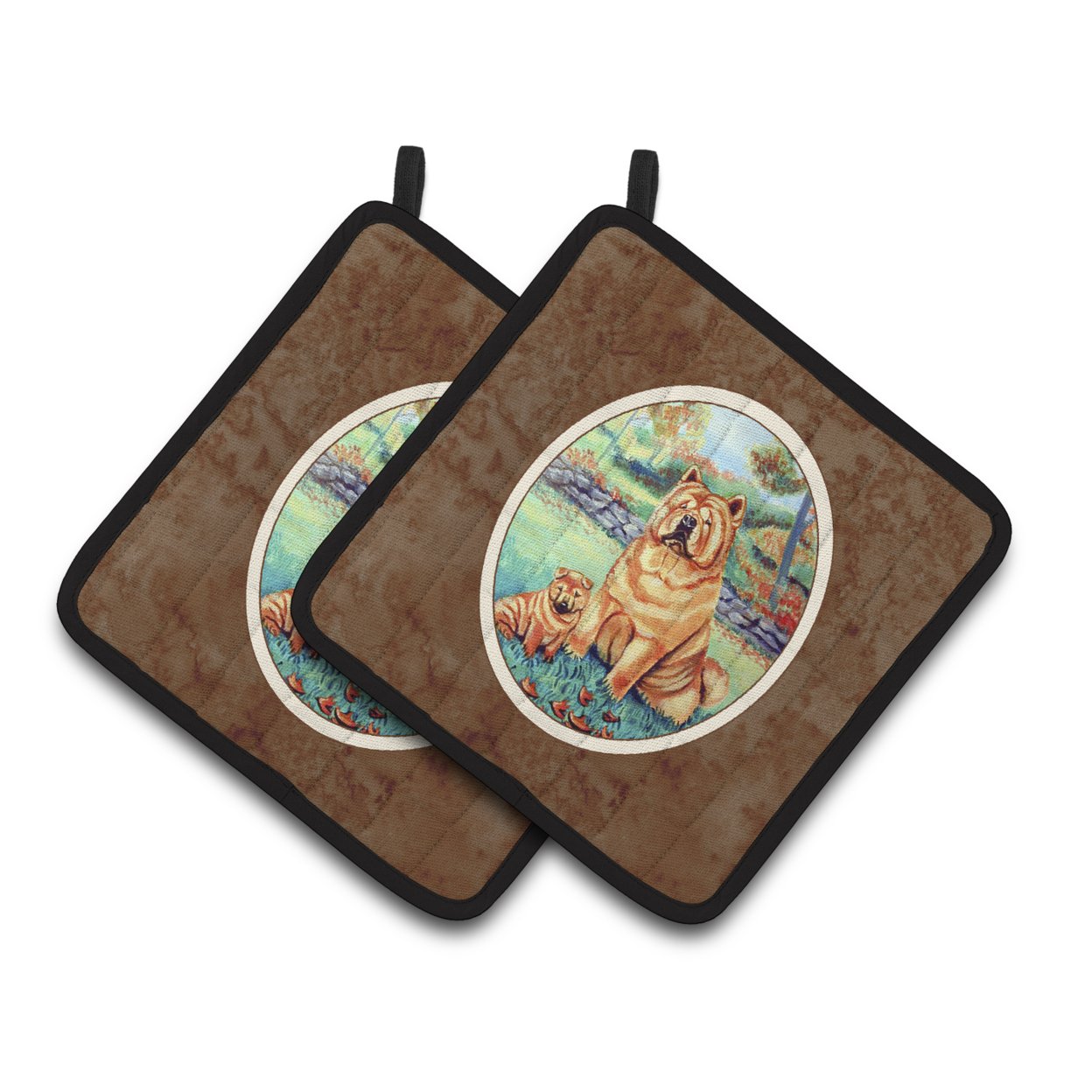 Carolines Treasures 7057PTHD Chow Chow Mommas Love Pair of Pot Holders , 7.5HX7.5W, multicolor