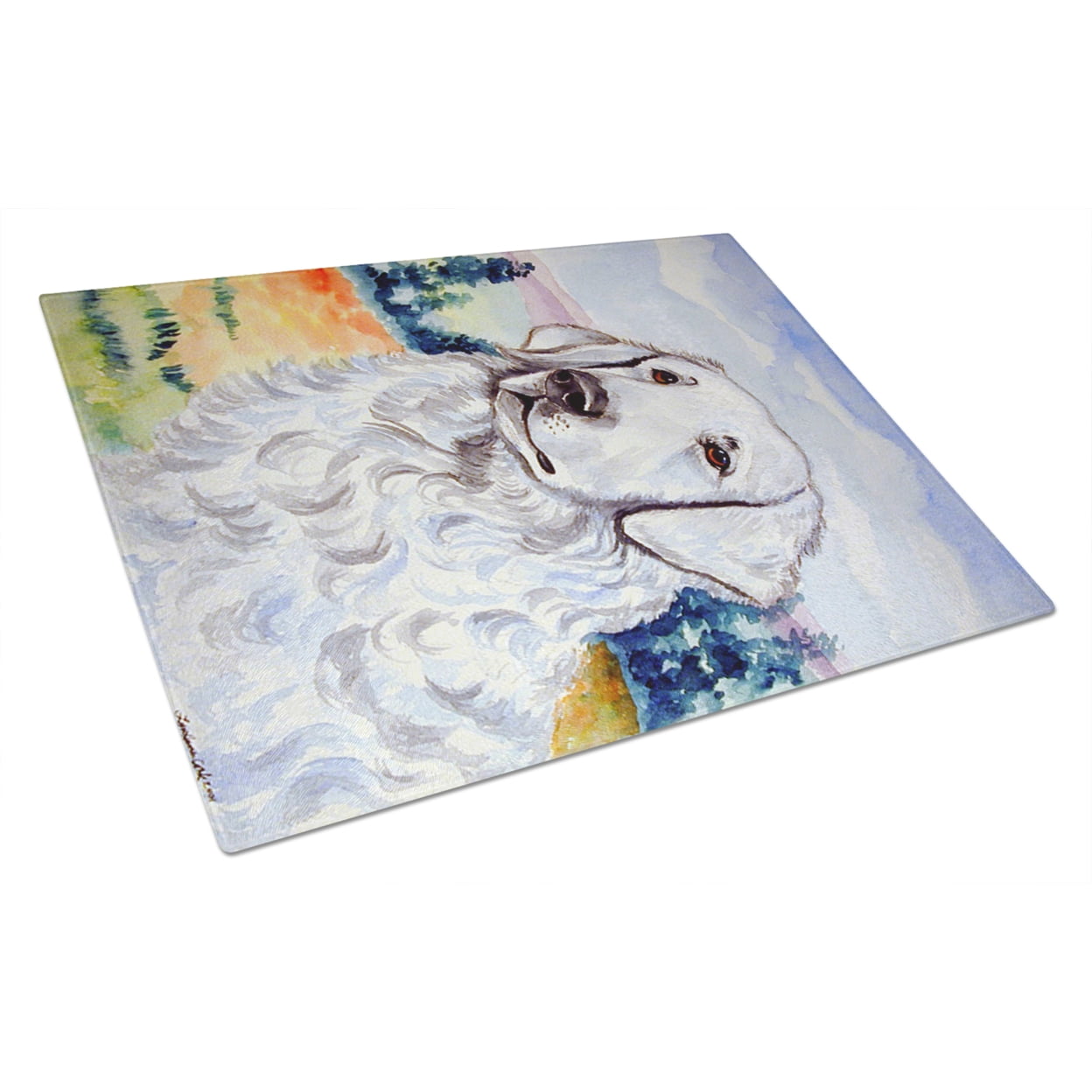 Carolines Treasures 7058LCB Kuvasz Glass Cutting Board Large 12H x 16W multicolor
