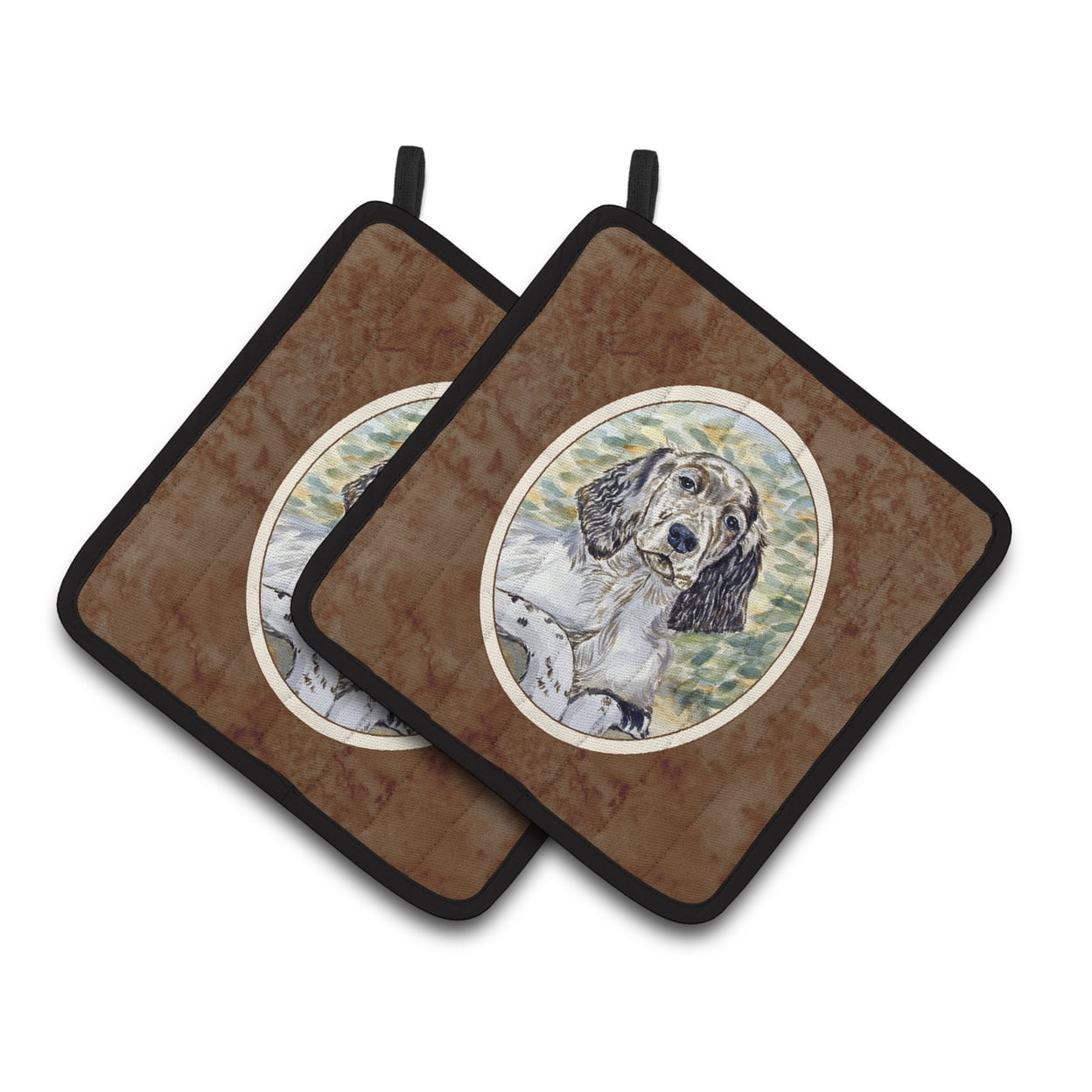 Carolines Treasures 7065PTHD English Setter Patience Pair of Pot Holders , 7.5HX7.5W, multicolor