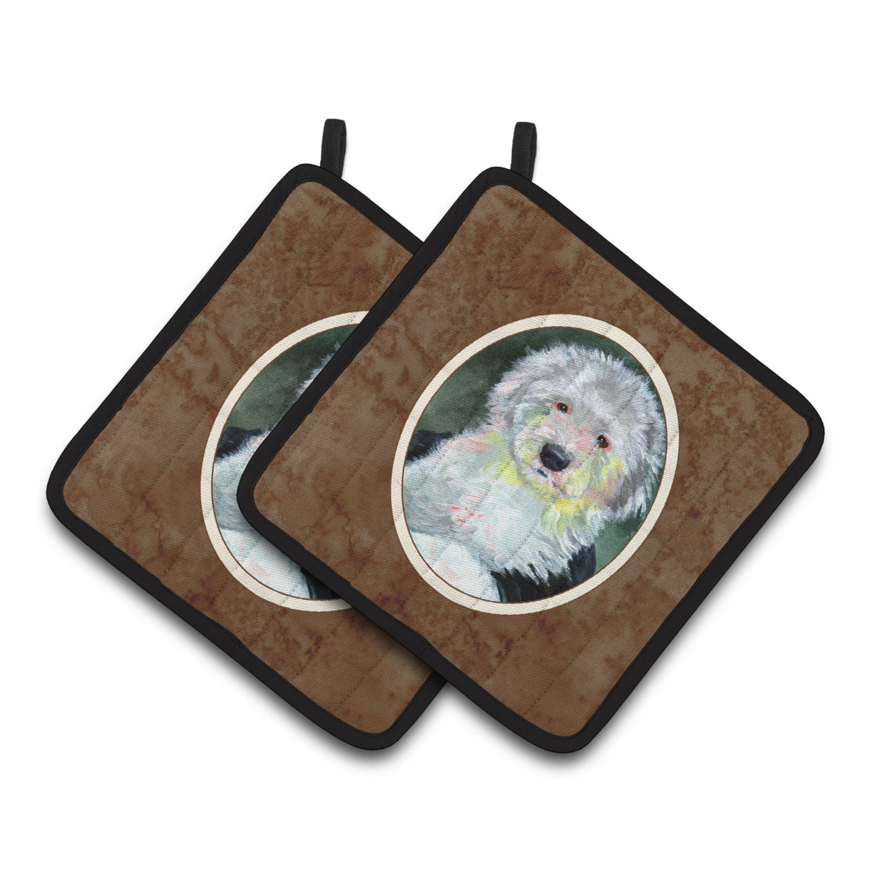 Old English Sheepdog Pair of Pot Holders
