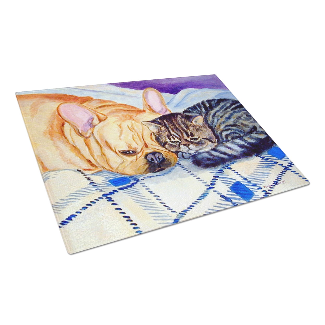 Carolines Treasures 7257LCB Cat Glass Cutting Board Large, 12H x 16W, multicolor
