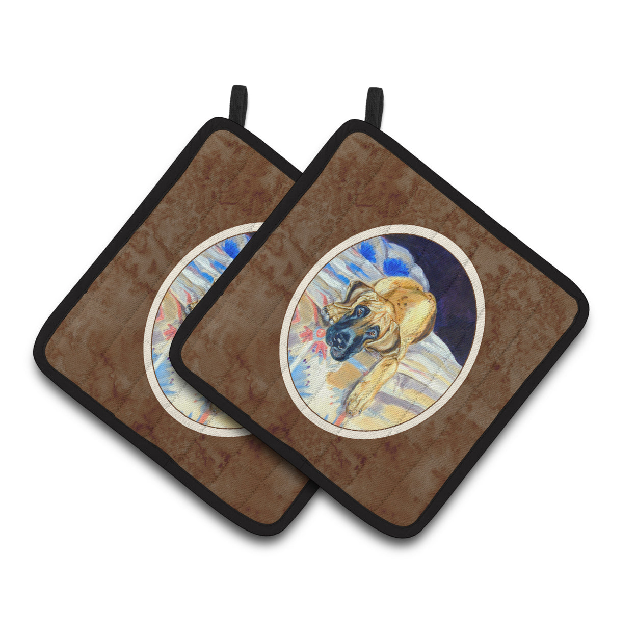Fawn Great Dane Pair of Pot Holders