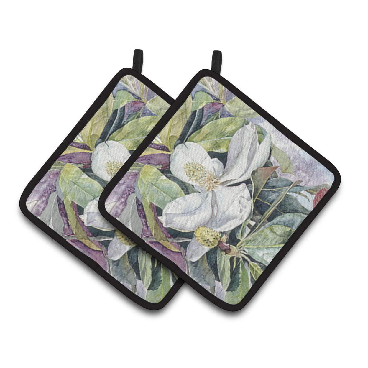 Carolines Treasures 8004PTHD Flower - Magnolia Pair of Pot Holders, 7.5HX7.5W, multicolor