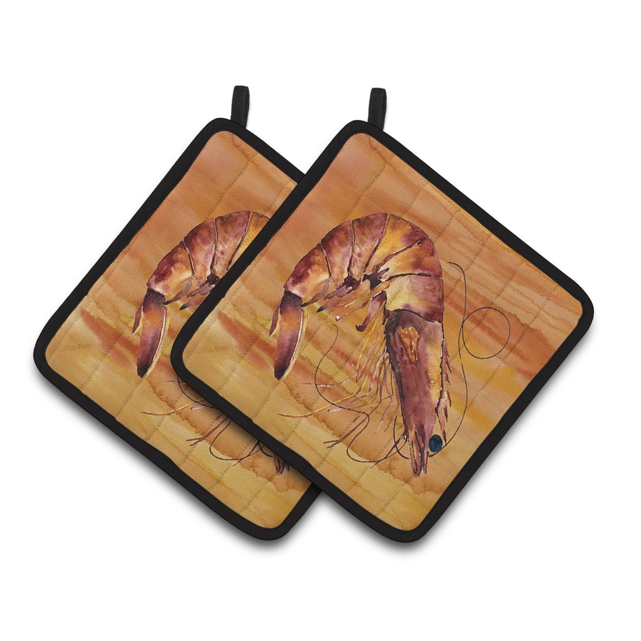 Carolines Treasures 8140PTHD Shrimp Pair of Pot Holders 7.5HX7.5W multicolor