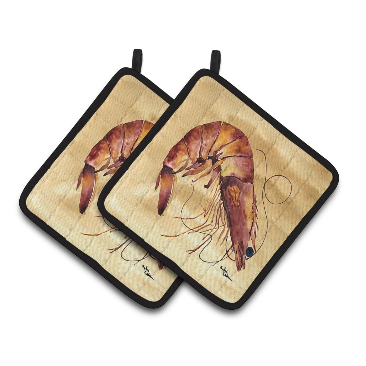 Carolines Treasures 8161PTHD Shrimp Pair of Pot Holders , 7.5HX7.5W, multicolor