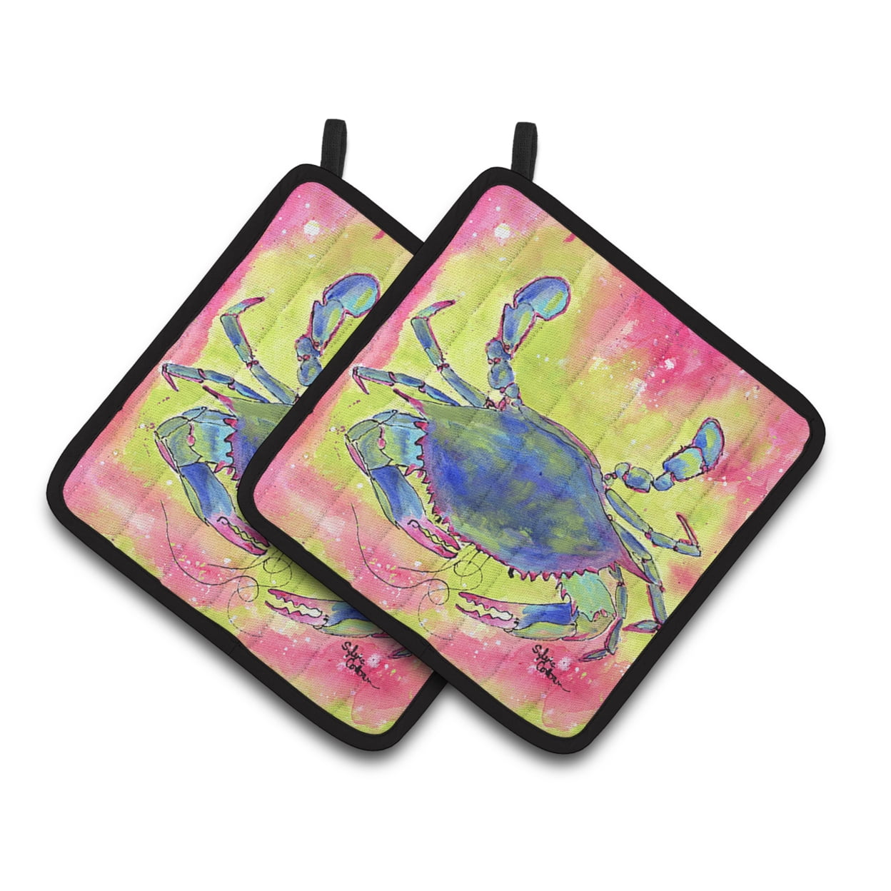 Carolines Treasures 8343PTHD Crab Pair of Pot Holders , 7.5HX7.5W, multicolor