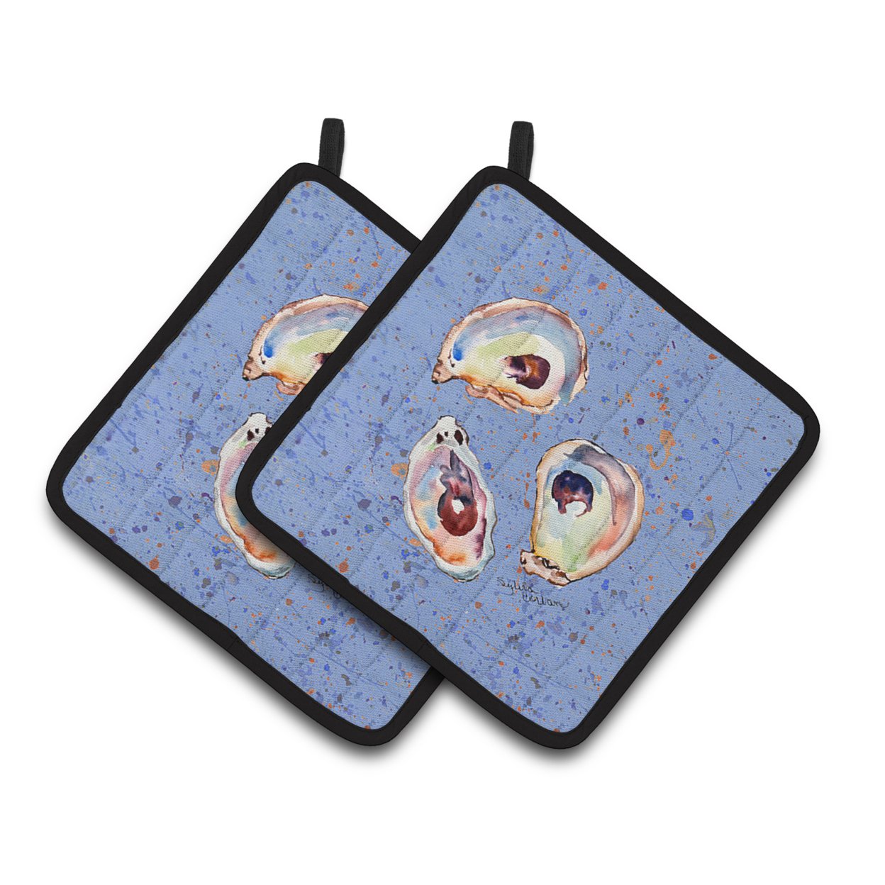Carolines Treasures 8456PTHD Oyster Pair of Pot Holders , 7.5HX7.5W, multicolor