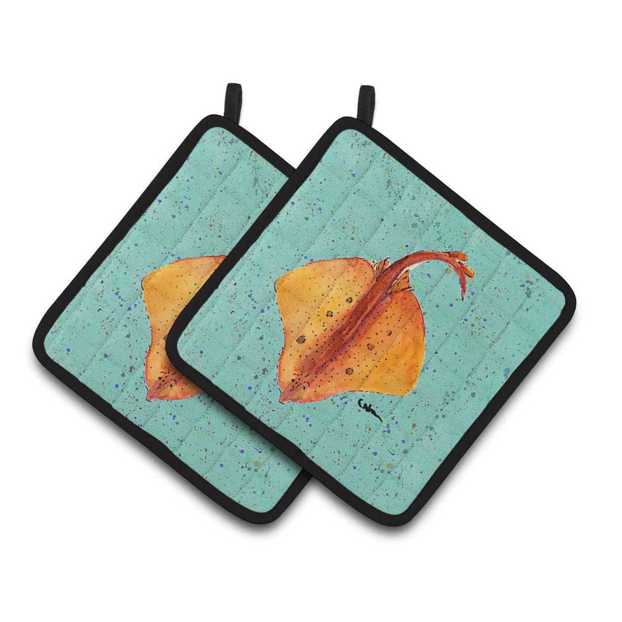 Carolines Treasures 8532PTHD Stingray Pair of Pot Holders , 7.5HX7.5W, multicolor