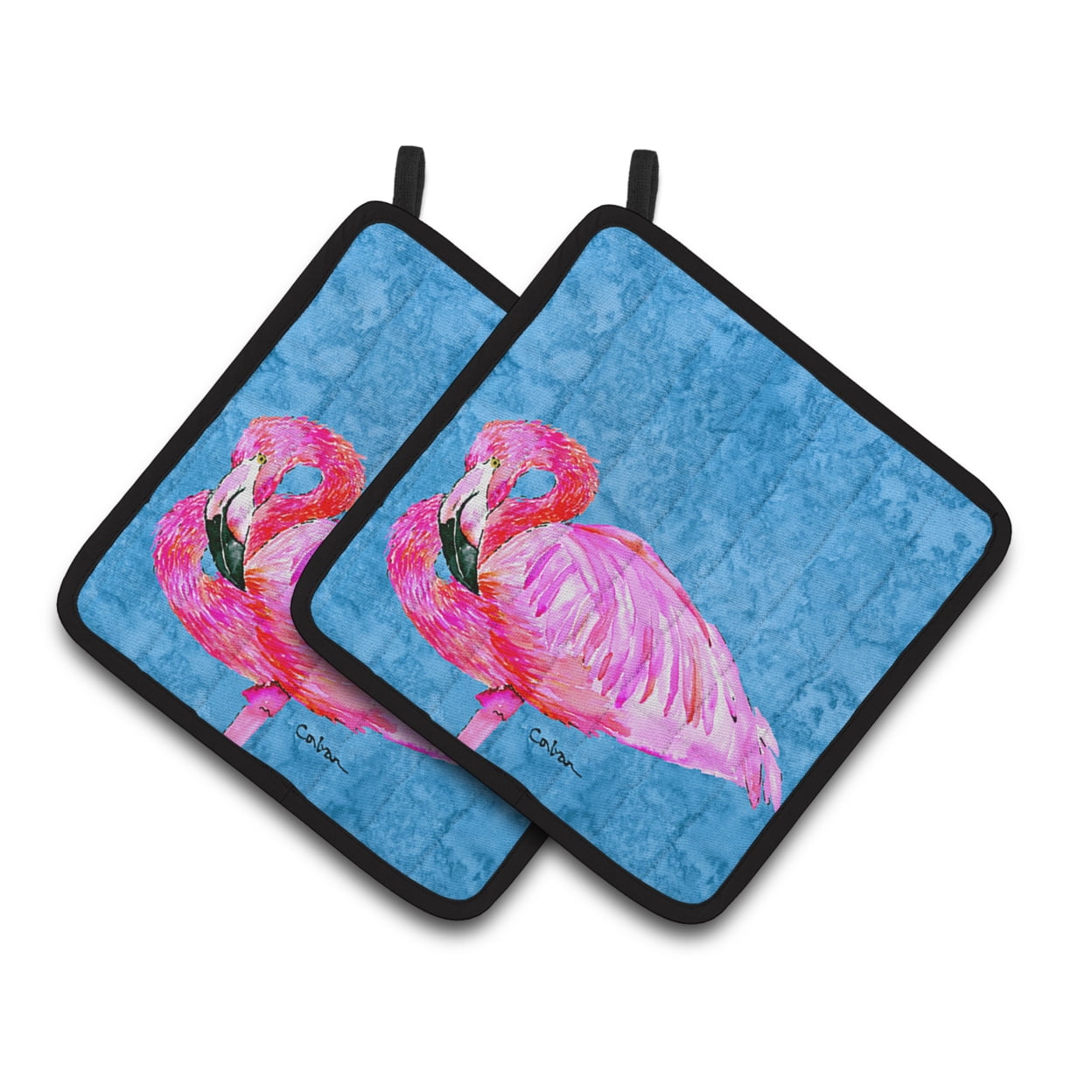 Carolines Treasures 8686PTHD Flamingo Pair of Pot Holders 7.5HX7.5W multicolor