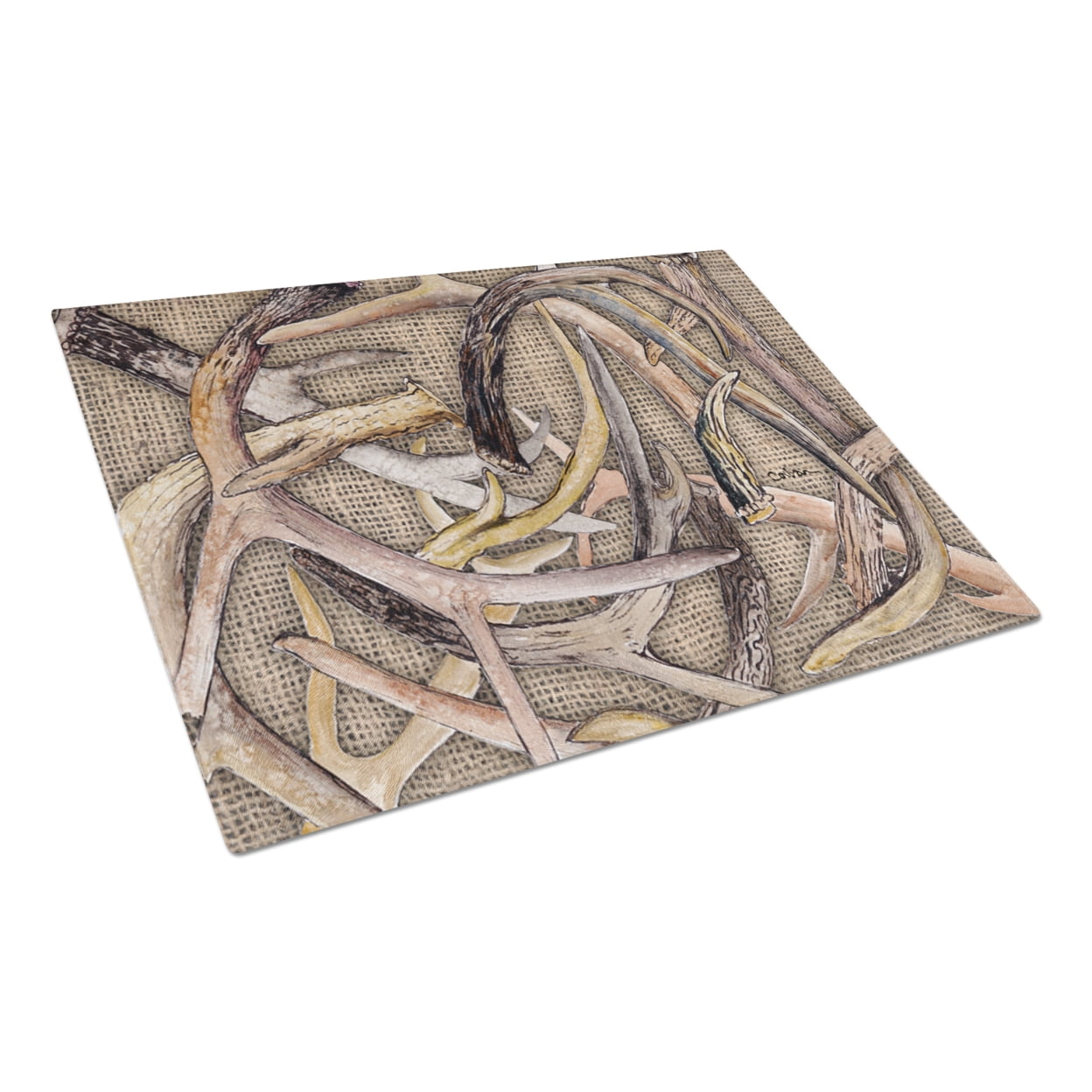Carolines Treasures 8732LCB Deer Horns Glass Cutting Board Large, 12H x 16W, multicolor