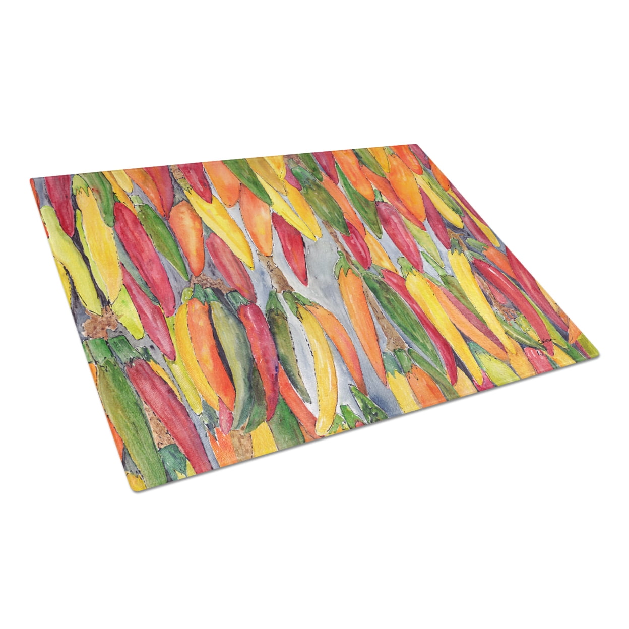 Hot Peppers Glass Cutting Board Large