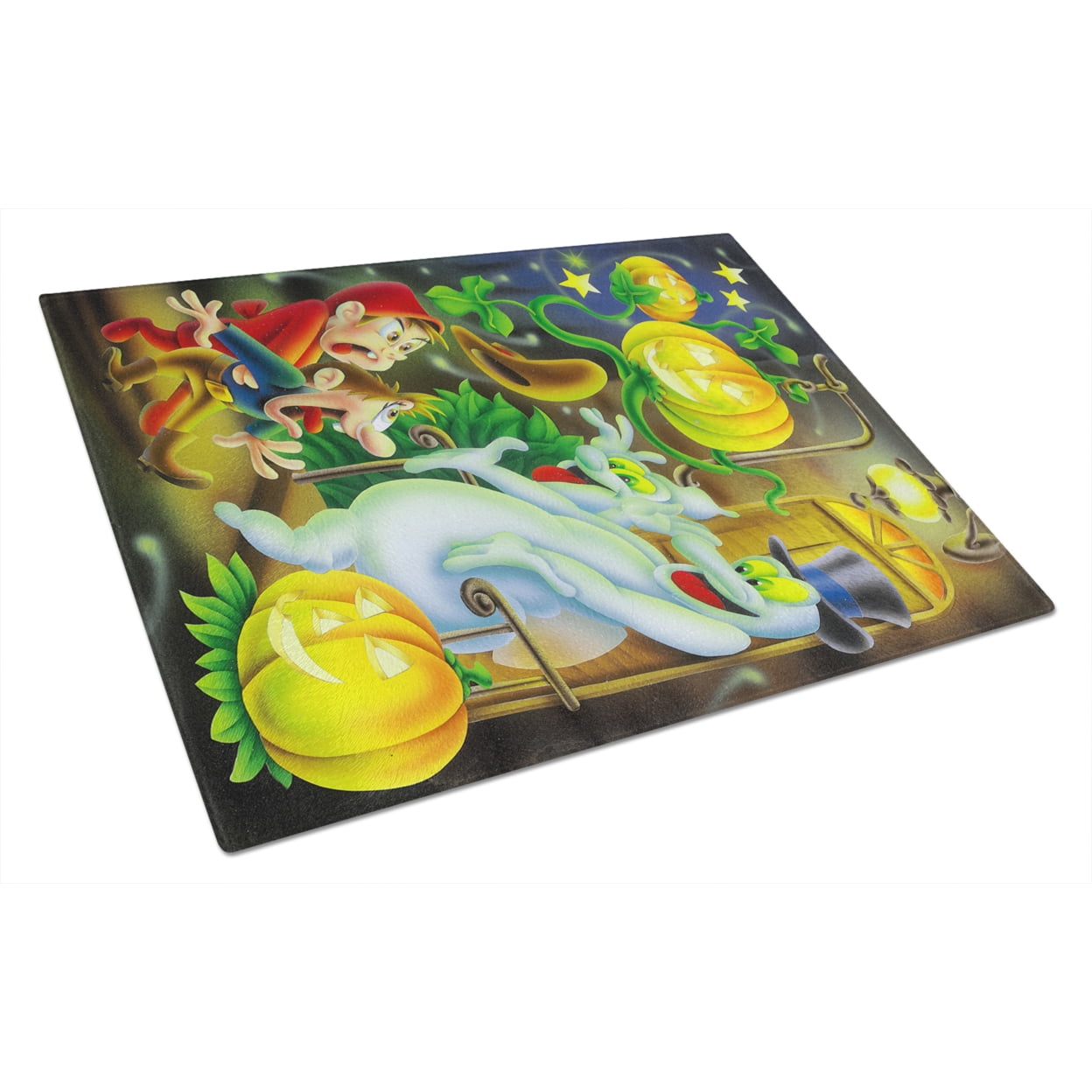 Carolines Treasures APH0933LCB Scary Ghosts and Halloween Trick or Treaters Glass Cutting Board Large, 12H x 16W,