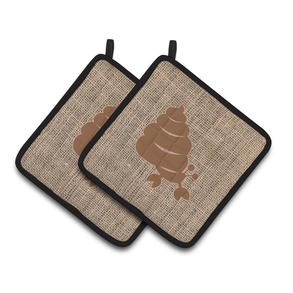 Carolines Treasures BB1092-BL-BN-PTHD Hermit Crab Faux Burlap and Brown Pair of Pot Holders , 7.5HX7.5W, multicolor