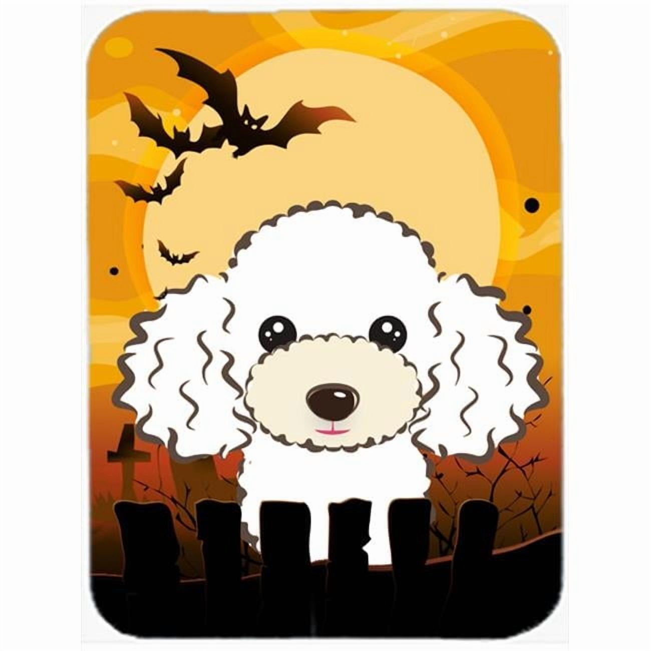 Carolines Treasures BB1815LCB Halloween White Poodle Glass Cutting Board Large, 12H x 16W, multicolor