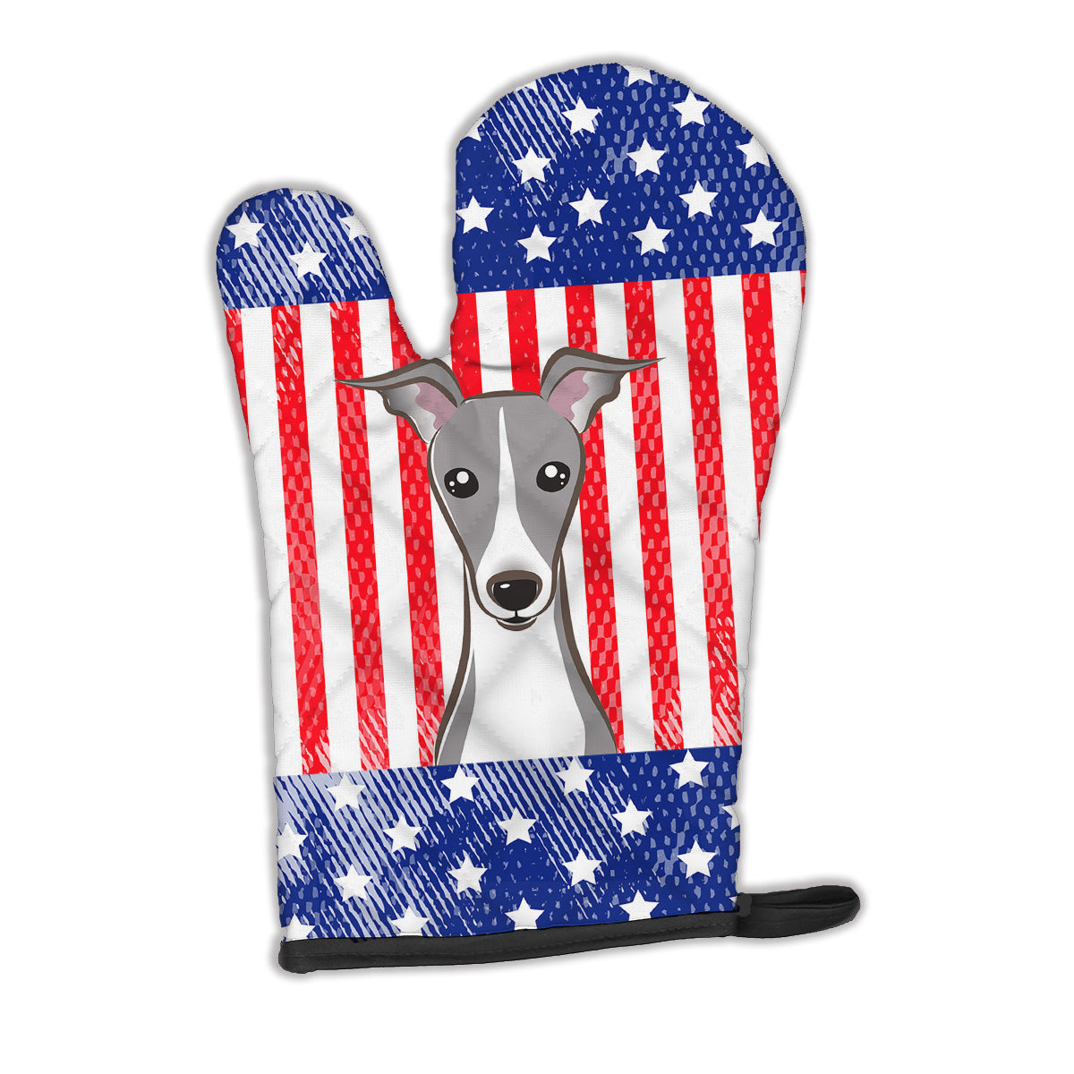 Carolines Treasures BB2166OVMT American Flag and Italian Greyhound Oven Mitt Large multicolor