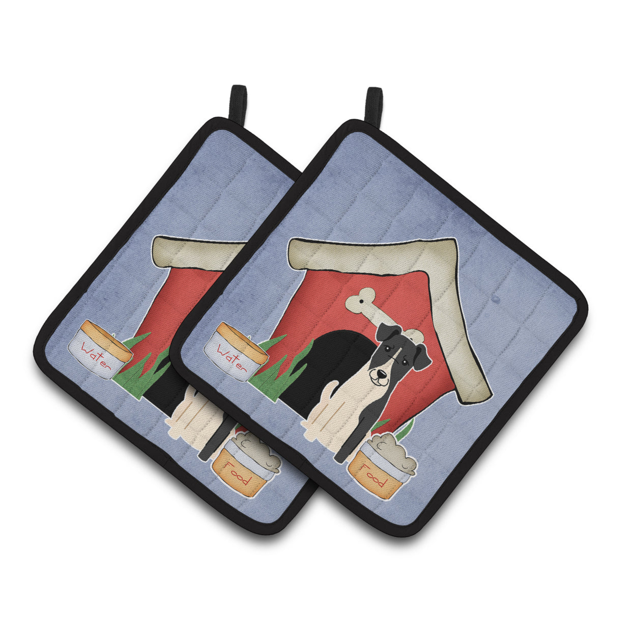 Carolines Treasures BB2852PTHD Dog House Collection Smooth Fox Terrier Pair of Pot Holders , 7.5HX7.5W, multicolor