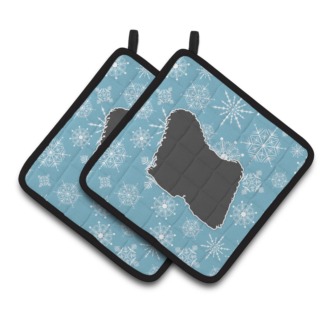 Carolines Treasures BB3563PTHD Winter Snowflake Puli Pair of Pot Holders , 7.5HX7.5W, multicolor