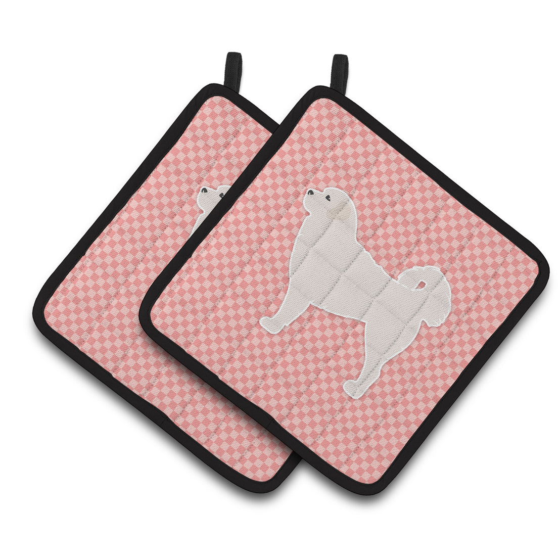 Carolines Treasures BB3627PTHD Polish Tatra Sheepdog Checkerboard Pink Pair of Pot Holders , 7.5HX7.5W, multicolor