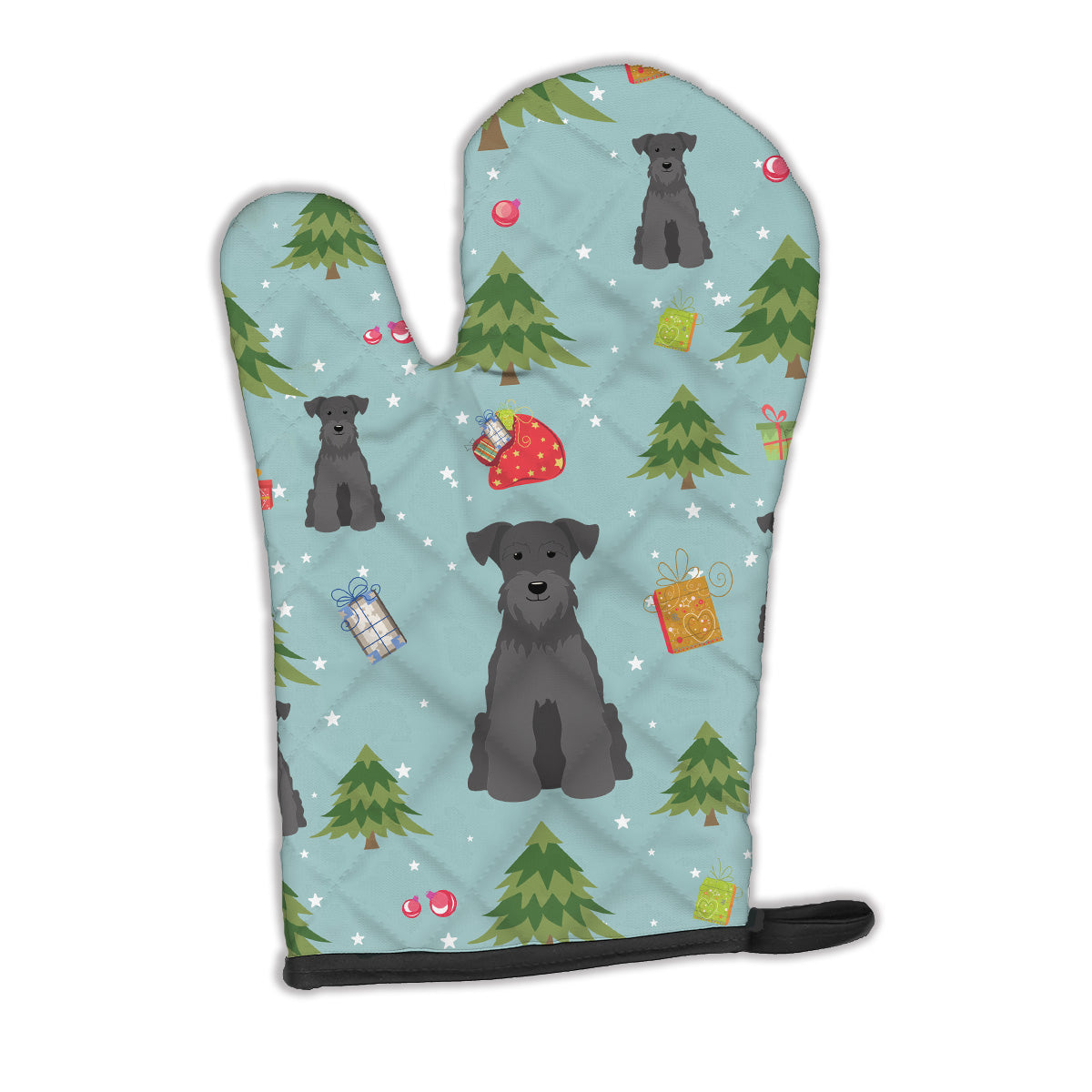 Carolines Treasures BB4711OVMT Christmas Miniature Schanuzer Black Oven Mitt