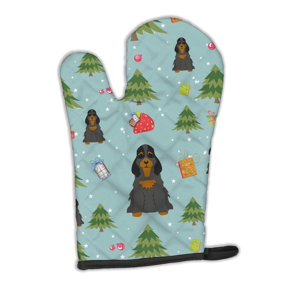 Christmas Cocker Spaniel Black Tan Oven Mitt