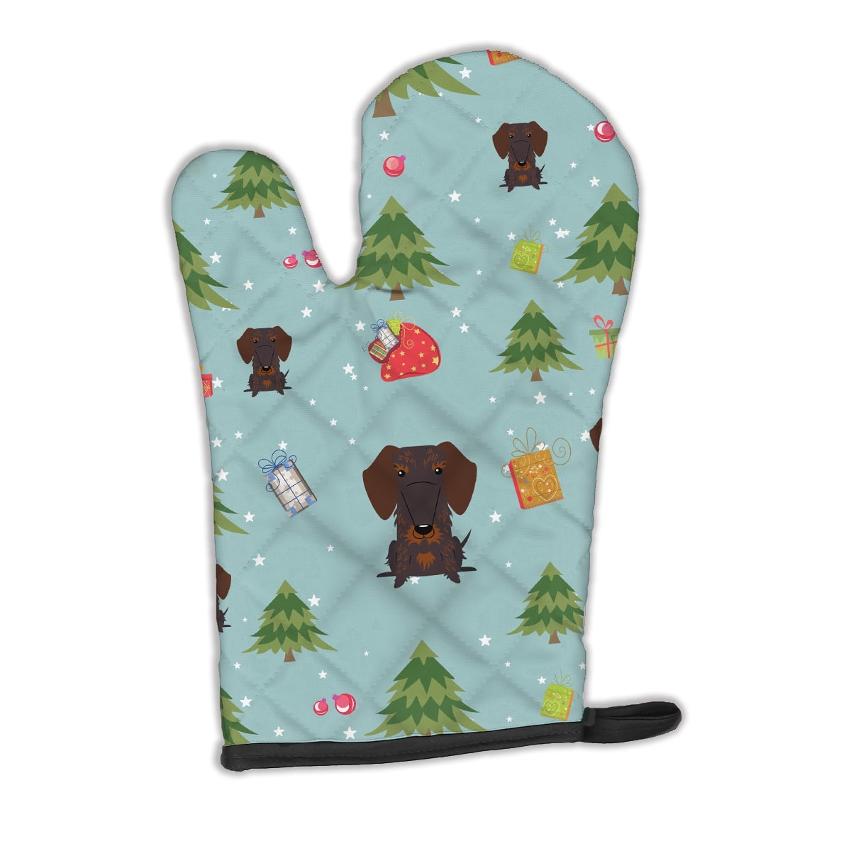 Christmas Wire Haired Dachshund Chocolate Oven Mitt