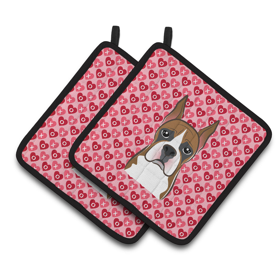 Carolines Treasures BB5293PTHD Boxer Hearts Pair of Pot Holders