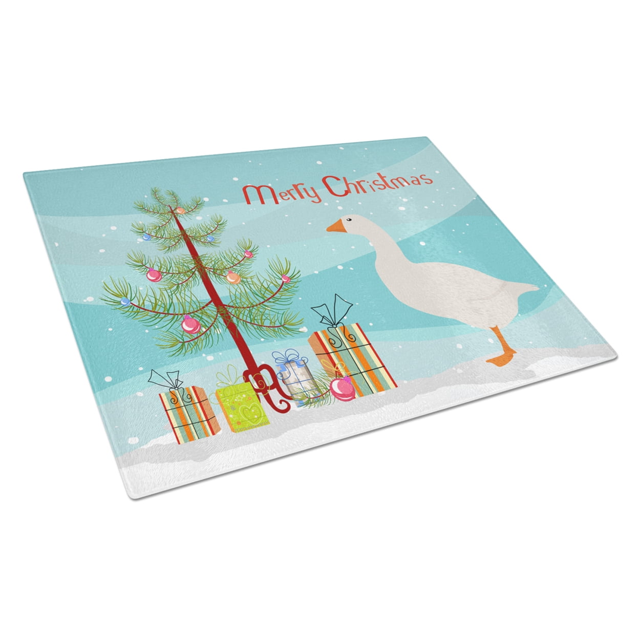Caroline's Treasures Shire Horse Christmas Glass Cutting Board Large